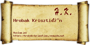 Hrobak Krisztián névjegykártya